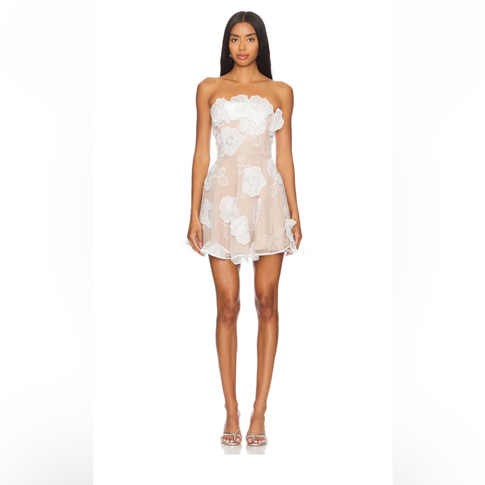 ELLIATT Dahlia Mini Dress in Ivory & Nude size small